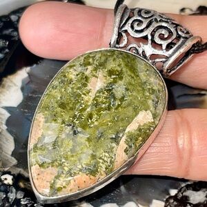 Unakite Jasper Pendant 2 1/4”